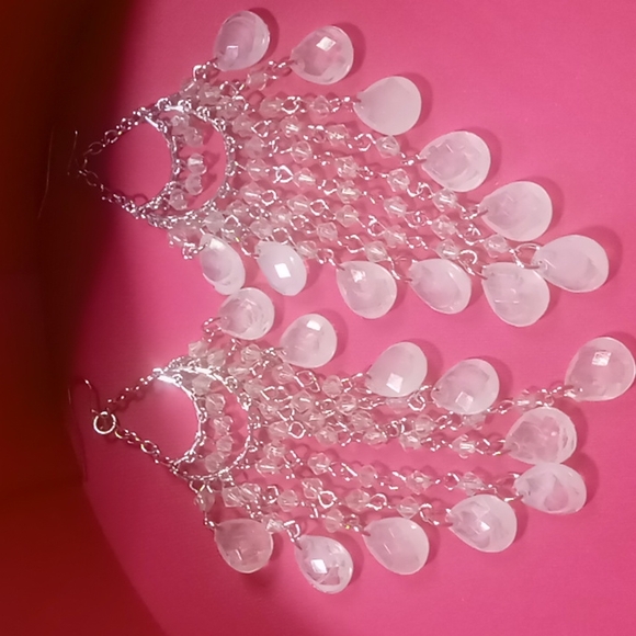 Chain drop waterfall earrings. - Picture 2 of 6